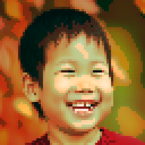 laughing 2-year-old asian boy