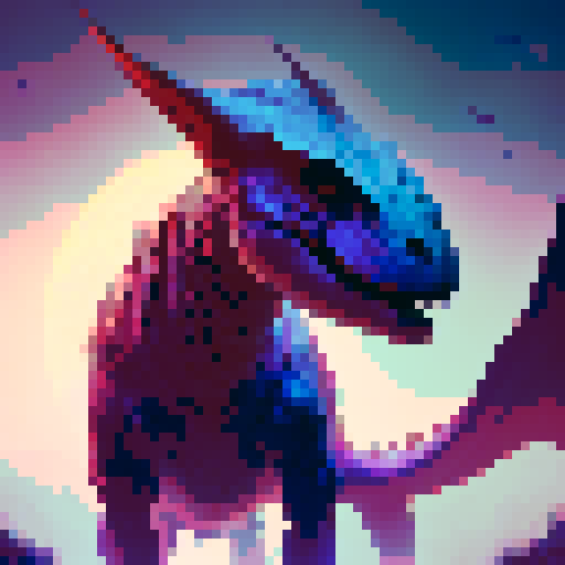 Fierce dinosaur with vibrant scales and sharp horns, battling a mythical creature in a lush, enchanted forest