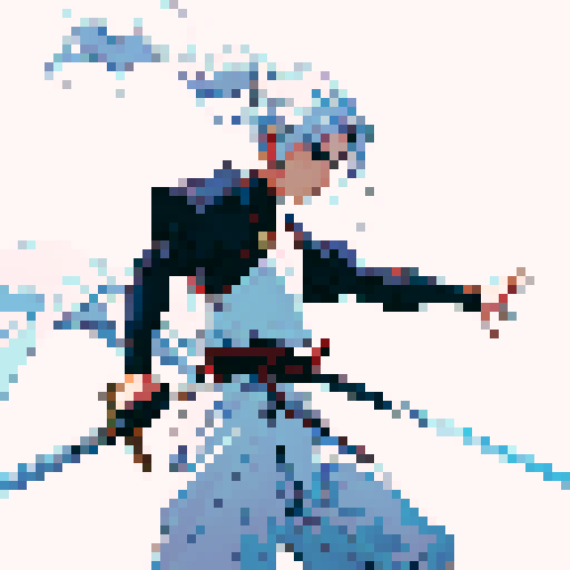 On a blank white background, a swordsman in a pose of “en Garde” ready to duel