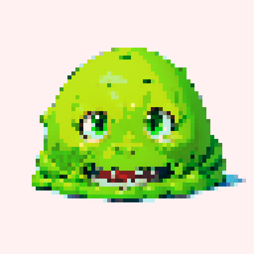 Green Slime monster alone in a dungeon