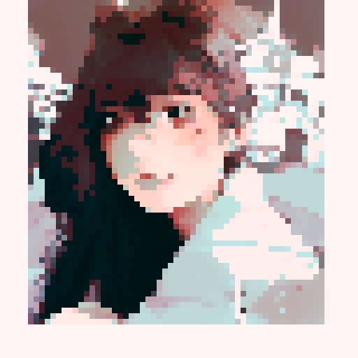 pixel style , cute girl