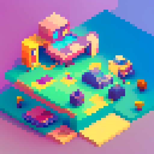 2D Pixel Art UI selection box with vibrant colors, clean lines, and retro aesthetics