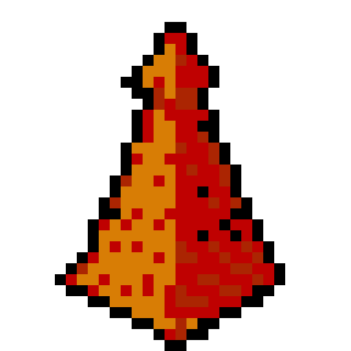 layered triangular red clay shingle tower top. Usable as an asset (clear, thick lines and a white background). 