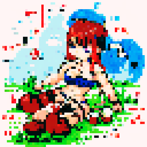 create black and white Pixel art of Kurupí, a short muscular mythical creature resembling a troll with untamed hair and a lasso-like appendage, wearing minimal natural clothing adorned with tribal markings, depicted in high contrast black and white with bold patterns inspired by Aboriginal Indigenous art murals in a 2D game featuring Guaraní themes