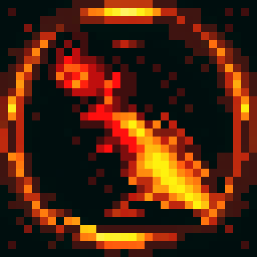 A tower of flame using the reference palette