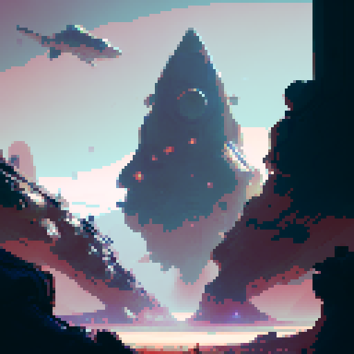 A field of explosive landmines. Color scheme red, blue and brown.