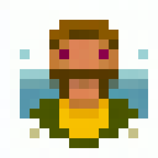 cow, sunny, flower-filled, mountain meadow, game icon, 16x16, pixel art, close up, portrait