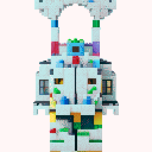 colorful pixel lego blocks arranged in a playful, vibrant composition, showcasing the intricate details and vibrant colors of pixel art in the sRGB color space