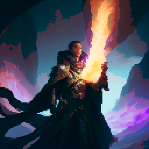 DnD Warlock, dark robes, glowing eyes, summoning fire, arcane symbols, ancient tome, mystical staff, swirling shadows, ethereal aura, thunderous skies, epic battles