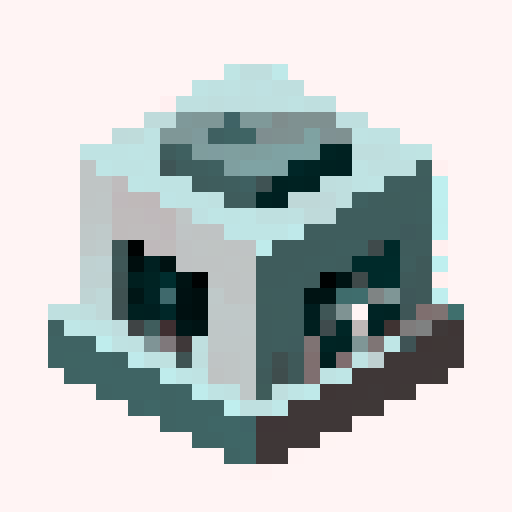 grayscale pixel art isometric anvil