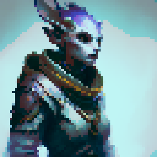 Celtic warrior, druid, antler cowl, platformer character, side view, idle