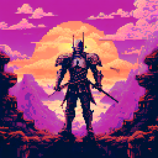 character, concept art, concept, knight, clad in ornate, metallic armor adorned with intricate engravings and filigree, purple sky, gold, green, metalic blue
