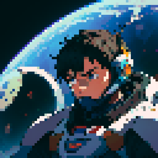 Space mech suit with male pilot 