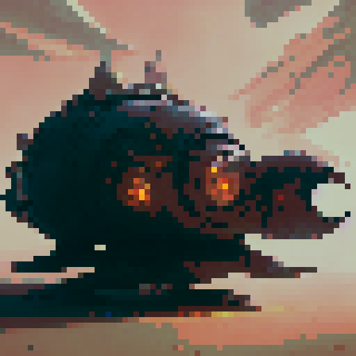 giant snail with a large spiked shell, dark fantasy