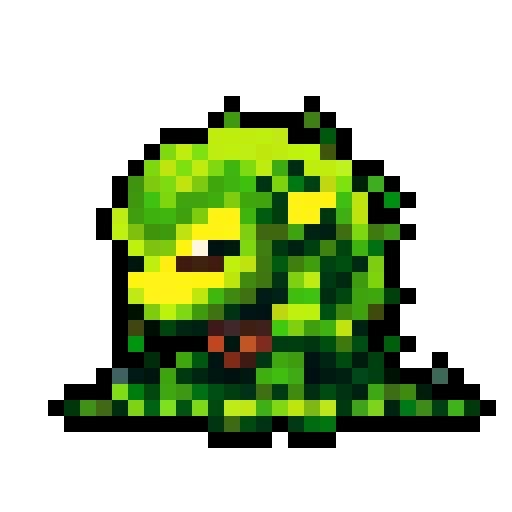 large, powerful creature with intertwined vines and roots, sharp thorns, glowing yellow eyes, fierce expression, menacing grace, pixel art, sRGB