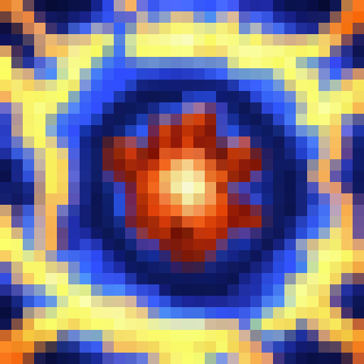 Elemental blast, blue and orange colors, volcanic bolt of energy