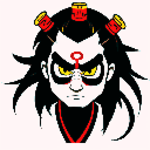 A Samurai DJ with a traditional Japanese mask