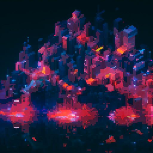 Futuristic , towering skyscrapers, neon lights, vibrant colors, people wearing futuristic outfits, pixel art
