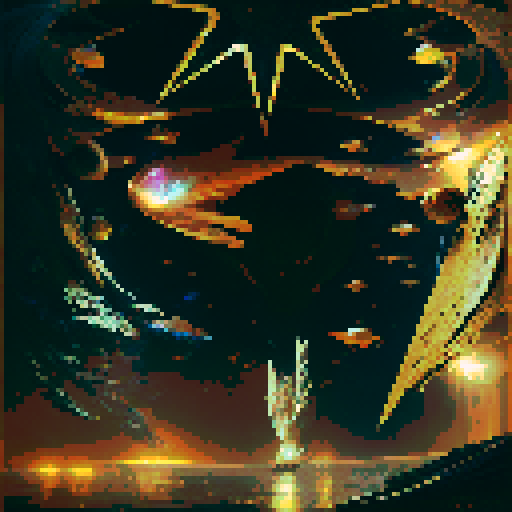 The tarot card The Star in an aquatic and medieval dark style. The scene should be illuminated by ethereal star-like lights, symbolizing hope and clarity. 