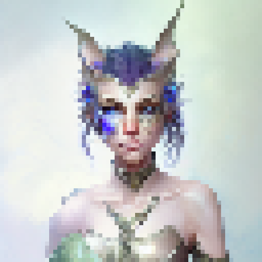 Create a portrait photo of a fierce elf warrior with long, piercing green eyes, standing proudly in front of a mystical forest backdrop, wielding a glimmering silver sword and wearing intricately designed leather armor that's adorned with glowing blue gems, all in the style of a classic fantasy RPG game.