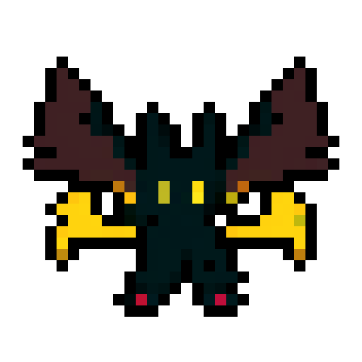 A larger, more menacing shadowy figure with smoky tendrils, large bat-like wings, and piercing red eyes. Its body is mostly hidden in darkness, giving it an ethereal, ghostly appearance. No background.

