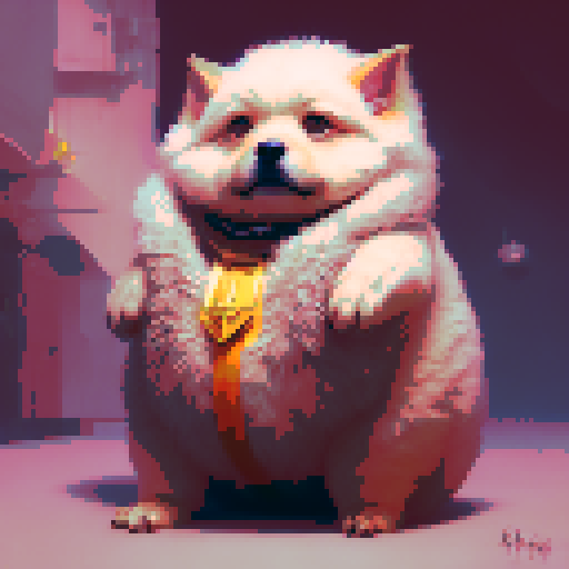 chubby dog with barbells
