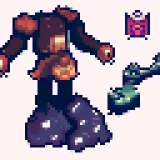 sprite sheet, overworld sprites, front facing sprite, back facing sprite, shiny version of sprites