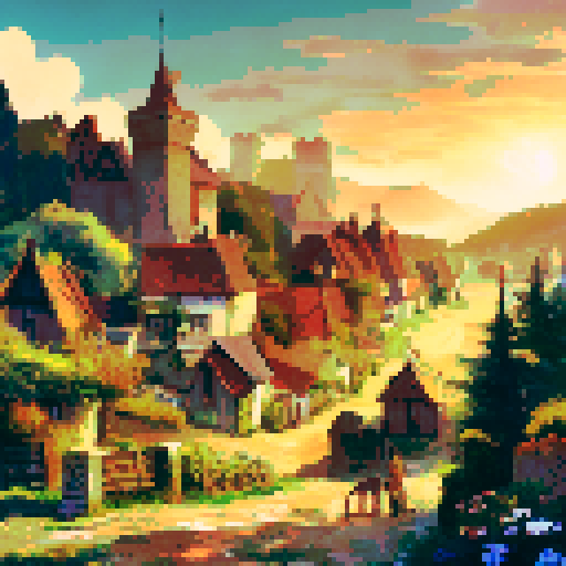 medieval village landscape 1920x1080