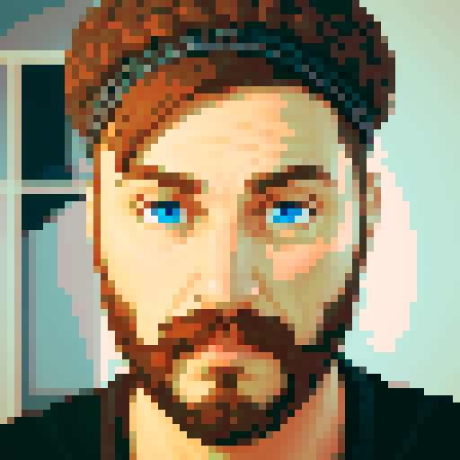 portrait man with blue eyes and beard