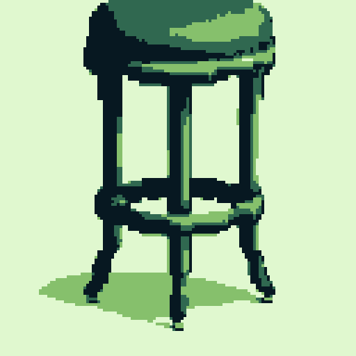 Old barstool with no background