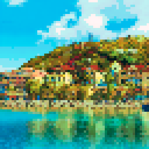 a cyberpunk seaside city