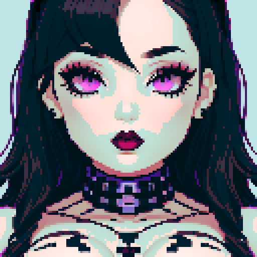 busty goth, nude curvy goth, cute goth woman, with black hair, nude breast, beauty photo, glamour shot, avatar portrait