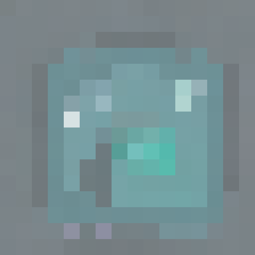 Shimmering veins of iridescent purple and gold, glinting in the low light of a dimly lit cave, with jagged edges and a rough texture, all in the style of a classic video game icon for this 16x16 pixel art portrait