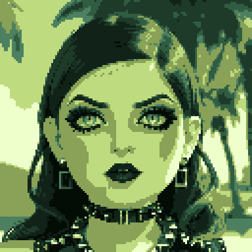 curvy, busty goth girl , whole head portrait, black hair, purple eyeshadow, red lipstick, wearing bikini, studded collar, glamour shot, vibrant srgb colors, edgy aesthetic