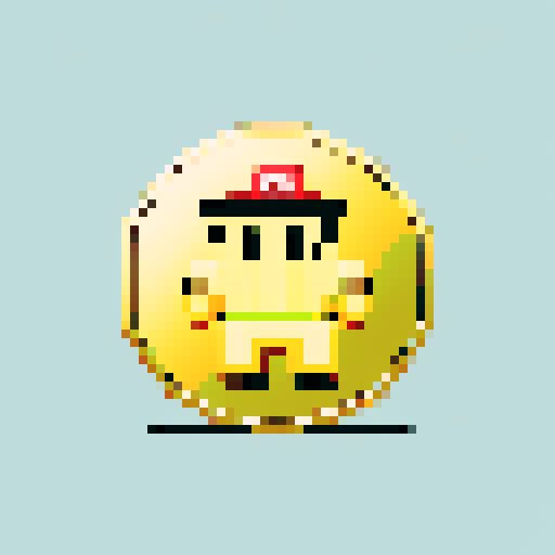 gold coin in Mario game style