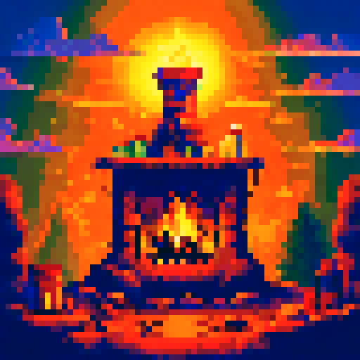 christmas chimney, the center need to be the chimney, with its focus point the campfire inside it. the interior needs be big enough to make a game of picking up gifts that fall from the top (do not draw the gifts now), make it festive.