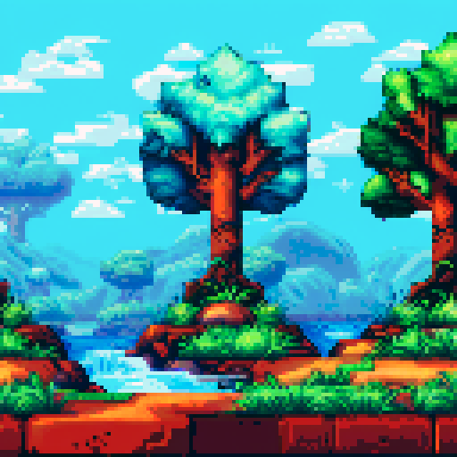 tileset, forest, trees, grass, rocks