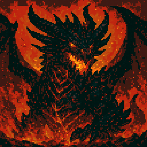 Deathwing from wow cataclysm, fiery background