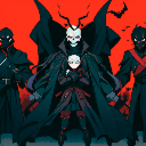 Evil army, black uniforms, evil soldiers, skull masks, full-body image, facing left, ready to fight, full body