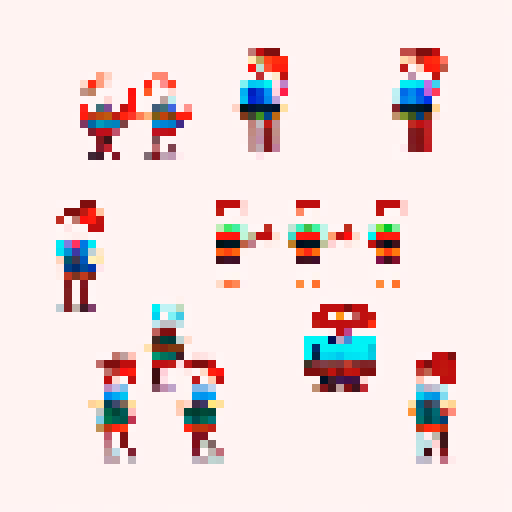 office worker sprite sheet idle,walking,jumping 
