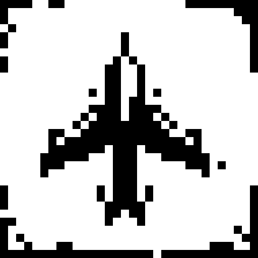 An airplane icon seen from above