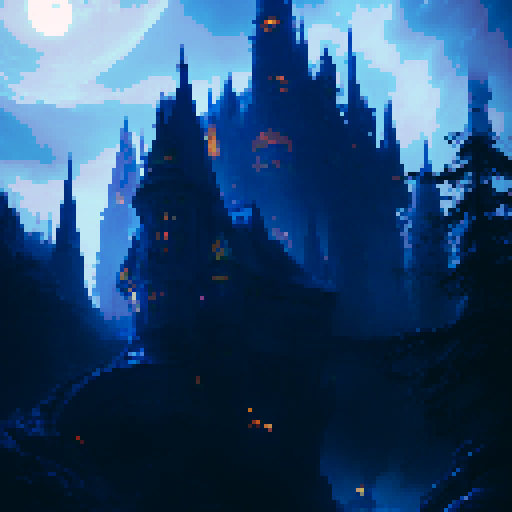 Vampire castle, halloween party, decorative light