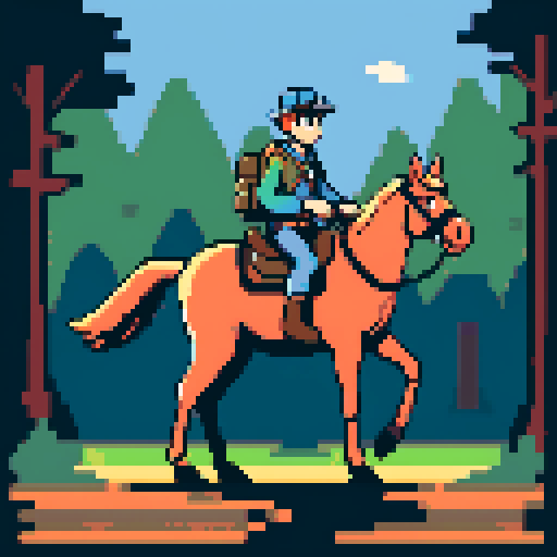 a fast moving scout on a small horse surveying with binoculars