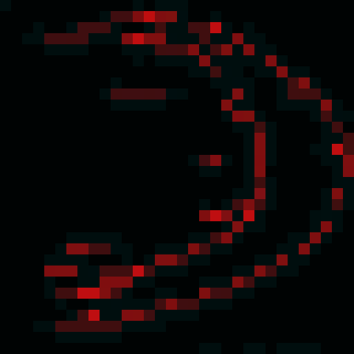 kamusari, divine departure, black attack beam, with neon red around