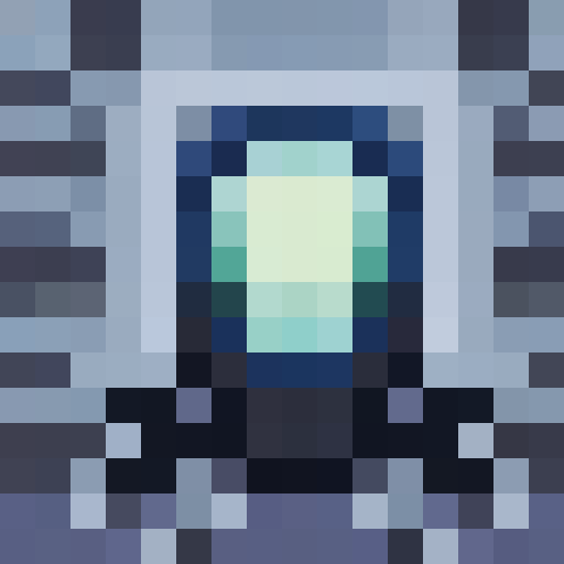 Ghostly figure, translucent and ethereal, haunting a dark, abandoned mansion in 16x16 pixel portrait style.