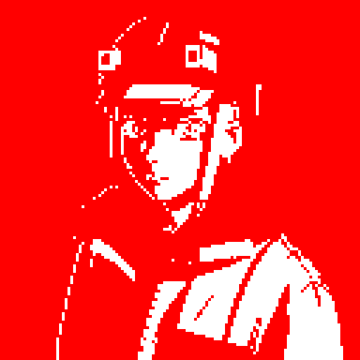 Cyberpunk construction worker with headgear, anime style
