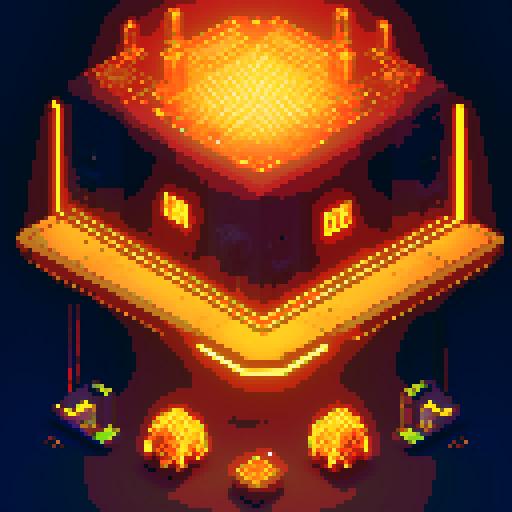 futuristic crate, glowing buttons, golden decorations, intricate details, pixel art style, sRGB, lootbox