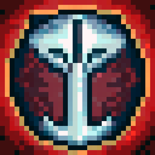 great white shark, game icon, 32x32 pixel art, sRGB, skill art, close up, portrait, fierce expression, razor-sharp teeth, sleek silhouette, menacing eyes, dynamic shading, 