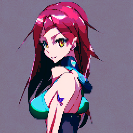 a sexy redhead with huge tits and green eyes wearing a miniskirt