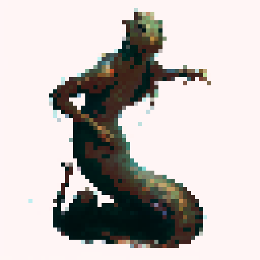 Snake with the torso and head of a woman, horror fantasy rpg